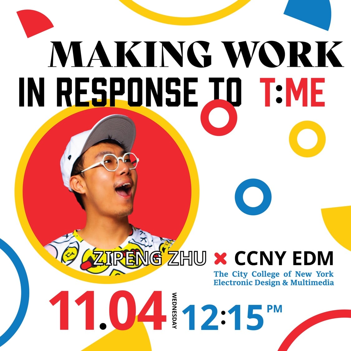 Colorful poster for Zipeng Zhu Lecture