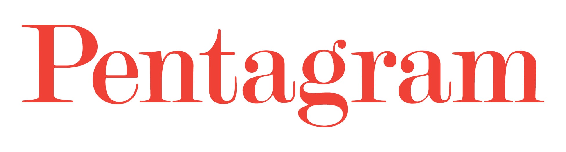 Pentagram logo in red